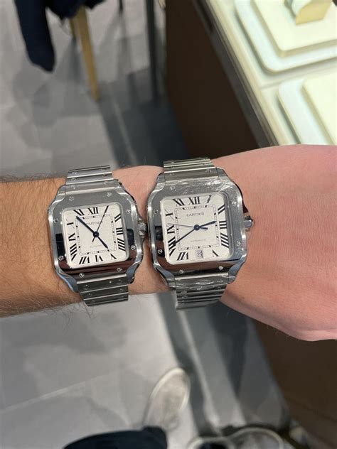 santos de cartier medium on wrist|cartier santos large vs medium.